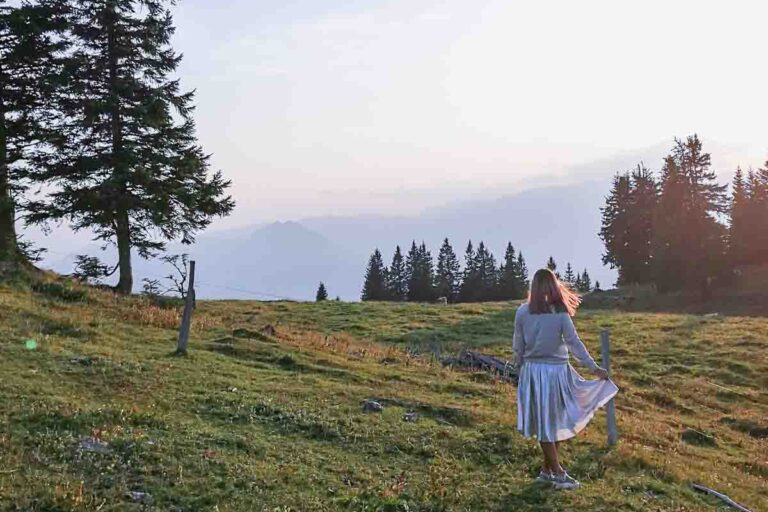 SOnčni zahod na Golteh, Slovenija.